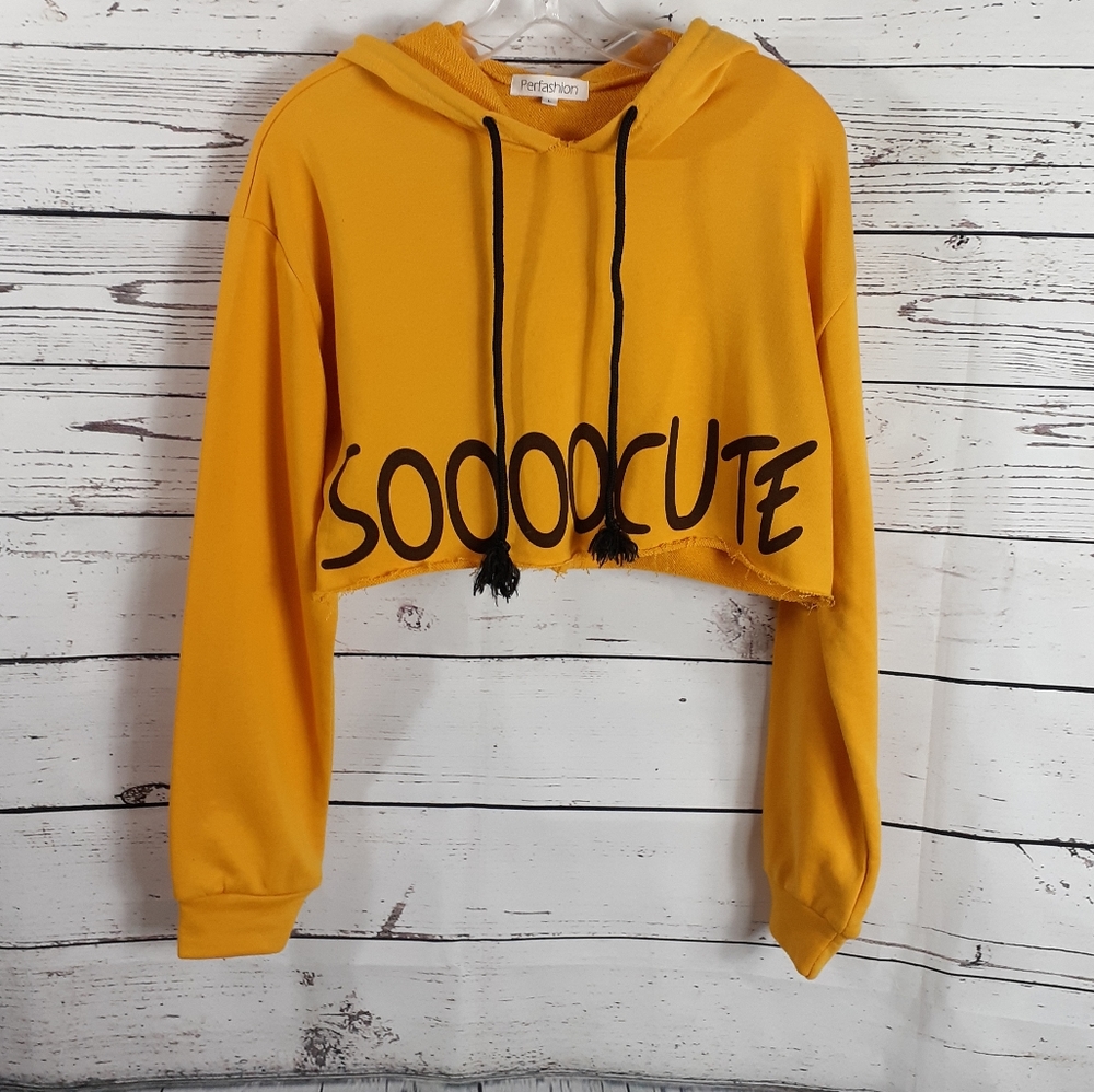 Raw Edge Crop Hoodie